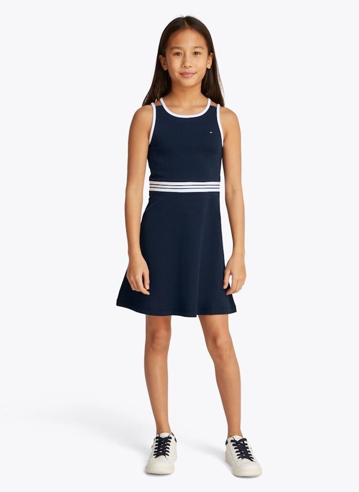 TOMMY HILFIGER Kids Contrast Binding Skater Dress  - Image 1