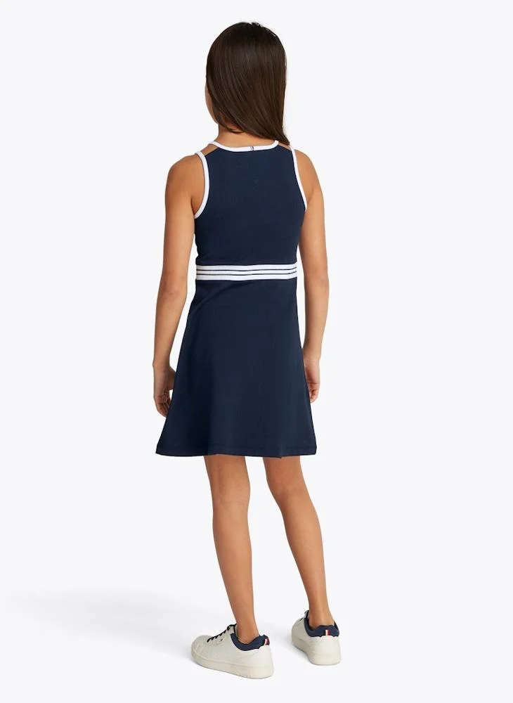 تومي هيلفيغر Kids Contrast Binding Skater Dress