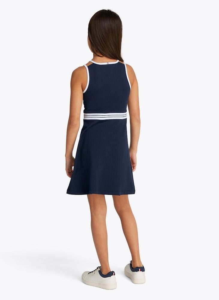 TOMMY HILFIGER Kids Contrast Binding Skater Dress  - Image 2