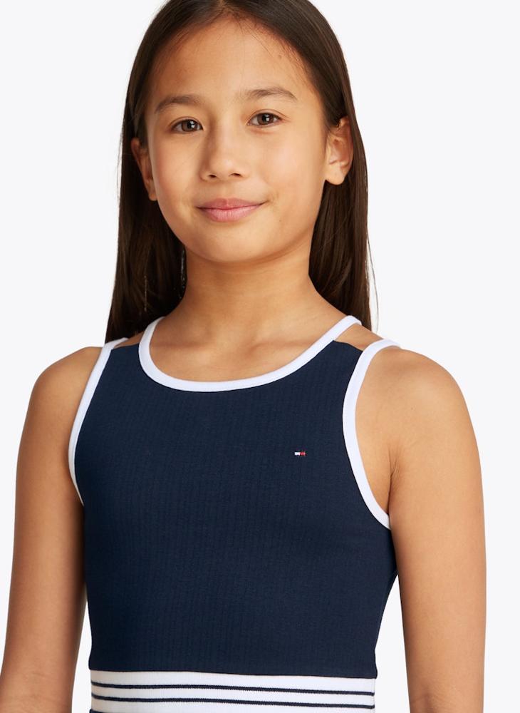 TOMMY HILFIGER Kids Contrast Binding Skater Dress  - Image 3