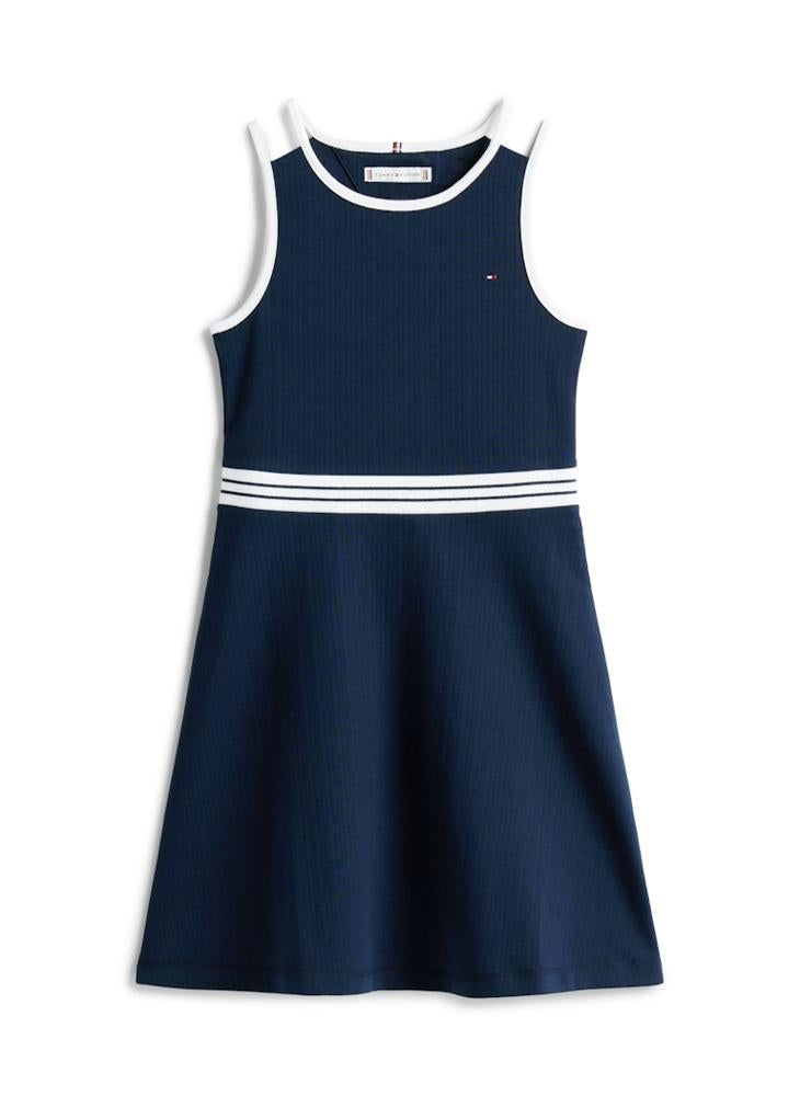 TOMMY HILFIGER Kids Contrast Binding Skater Dress  - Image 4