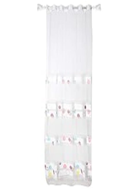 Penguin patterned chenille curtain, 140x250 cm - multi color