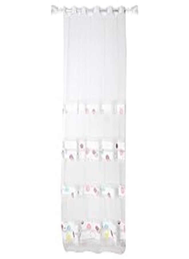 Penguin - Penguin patterned chenille curtain, 140x250 cm - multi color - Image 1