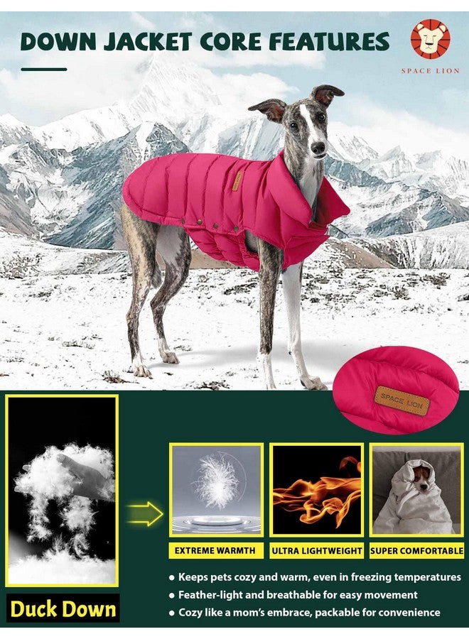 SPACE LION Dog Puffer Jacket, Down Dog Winter Coat, Waterproof, Windproof, Lightweight Dog Jacket, Adjustable Fit Dog Coat for Small, Medium, and Large Dogs(Red,L) - Image 3