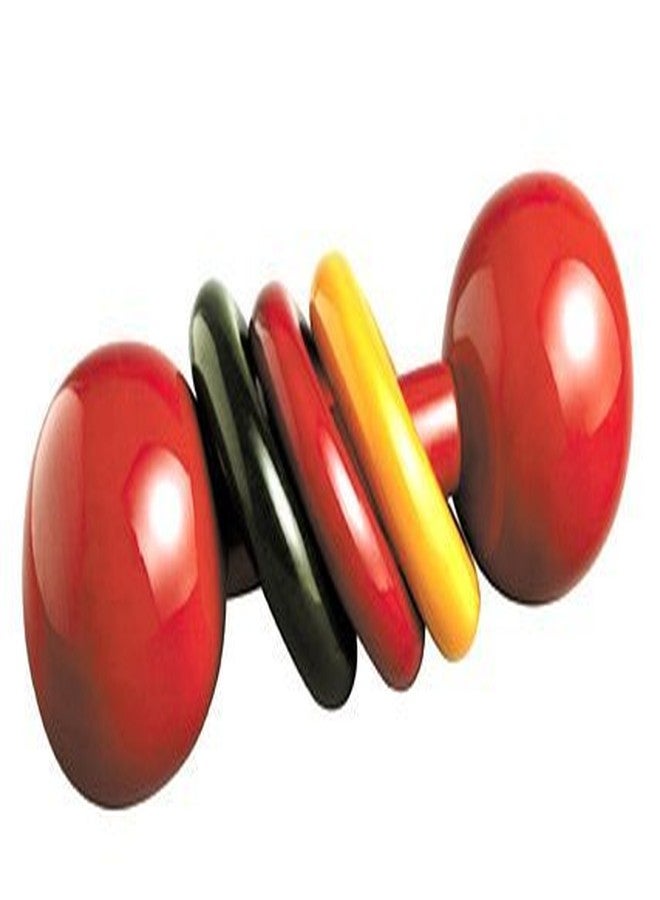 Neotea Wooden Dumbbells Rattle Toy for Newborn Babies | Pack of 2 Multicolor Sound-Making Rattle | Organic Traditional Baby Toy for Infants | Safe, Non-Toxic, Fun Discover Sounds Game | Made in India Pack of 1 - Image 1