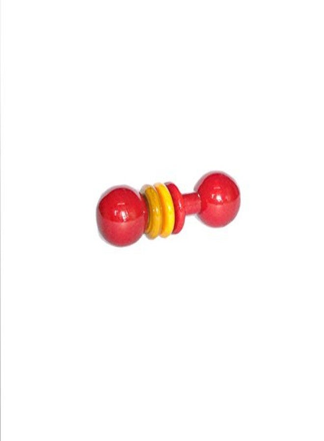 Neotea Wooden Dumbbells Rattle Toy for Newborn Babies | Pack of 2 Multicolor Sound-Making Rattle | Organic Traditional Baby Toy for Infants | Safe, Non-Toxic, Fun Discover Sounds Game | Made in India Pack of 1 - Image 4