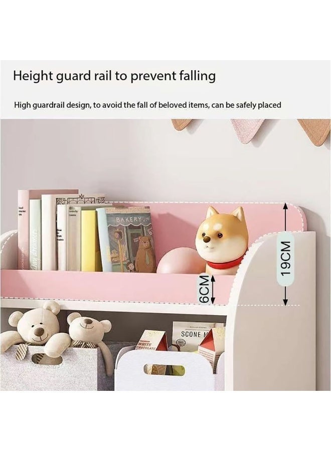 خزانة ملابس إبداعية للأطفال، خزانة خشبية بخمسة أدراج ومنطقة تعليق لتنظيم تخزين الملابس، خزانة ملابس عصرية متينة لغرفة النوم للأولاد والبنات (YN011-وردي) - Image 5