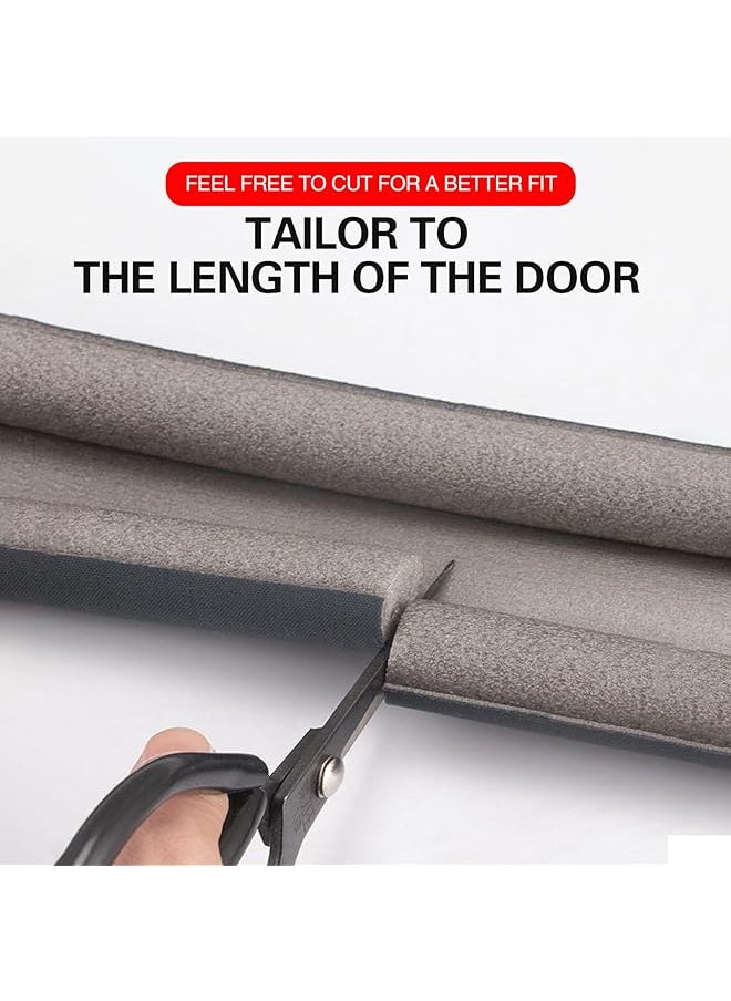 DMG TECH - Door Draft Stopper Under Door Draft Weather Stripping Noise Blocker Twin Door Draft Stopper Adjustable Door Foam Seal Strip Breeze Blocker Noise Sound Light Smell Blocker For Doors 96Cm - Image 1