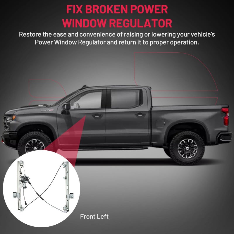 BDFHYK 741-644 Power Window Regulator with Motor Front Left Driver Side for Chevy Silverado, Tahoe, Suburban, Avalanche 1500 2500 3500| for Cadillac Escalade| for GMC Yukon, Yukon XL, Sierra - Image 5