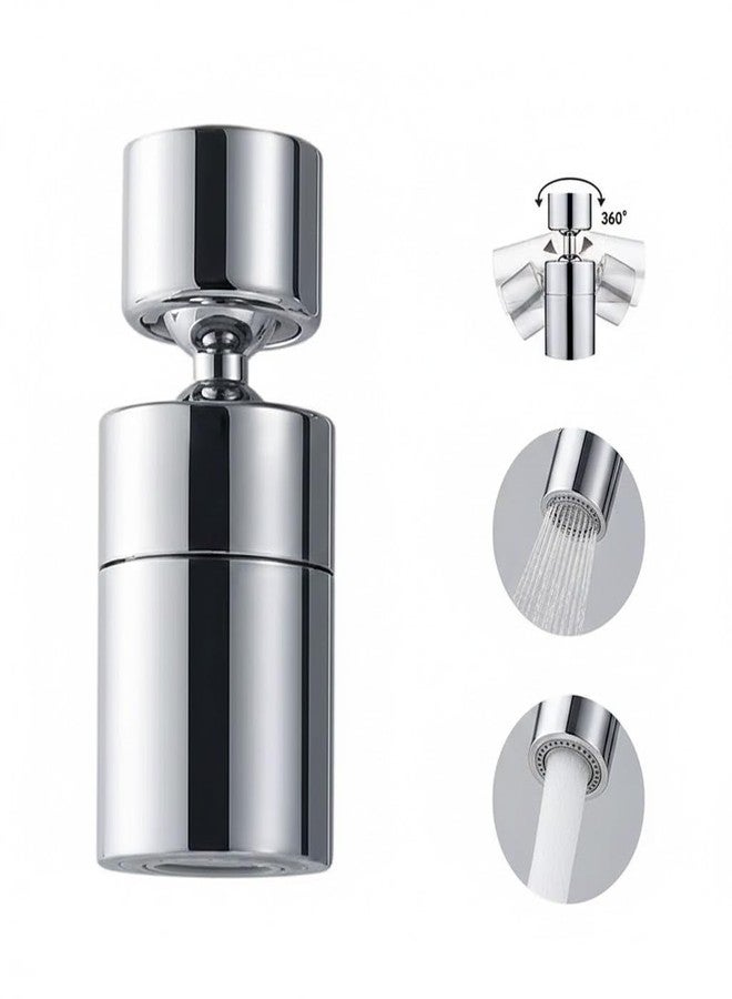 Specule Chrome Finish Dual Flow Tap Extension Aerator with Adjustable Joint | 360° Rotating Water Saver | Compatible with 22 mm Bathroom & Basin Taps - Image 1
