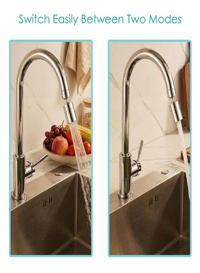 Specule Chrome Finish Dual Flow Tap Extension Aerator with Adjustable Joint | 360° Rotating Water Saver | Compatible with 22 mm Bathroom & Basin Taps - Image 2