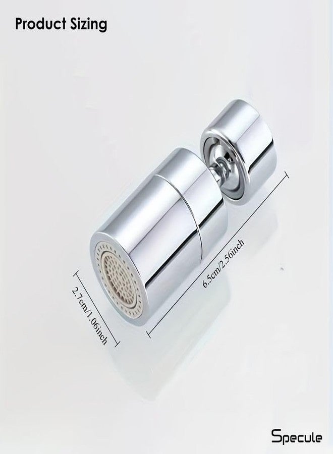 Specule Chrome Finish Dual Flow Tap Extension Aerator with Adjustable Joint | 360° Rotating Water Saver | Compatible with 22 mm Bathroom & Basin Taps - Image 4