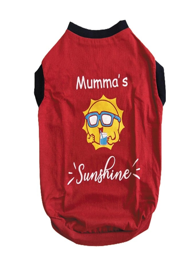 WAGZY Red Mumma's Sunshine Printed Stretchable T-Shirts For Puppies, Kitten, Dogs And Cats (24" 3Xl) - 1 Count - Image 1