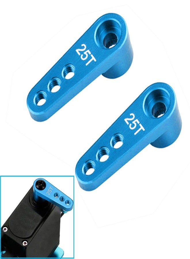 Vgoohobby 3PCS Metal 25T Servo Horn M3 Threads Steering Arm Server Rocker Adapter Compatible with Savox Power HD HSP Servos Motor 1/8 1/10 RC Car Truck,Blue - Image 2