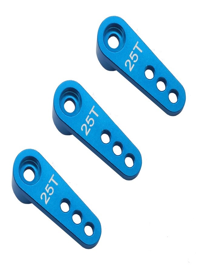 Vgoohobby 3PCS Metal 25T Servo Horn M3 Threads Steering Arm Server Rocker Adapter Compatible with Savox Power HD HSP Servos Motor 1/8 1/10 RC Car Truck,Blue - Image 1