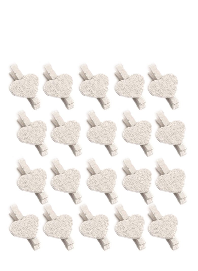 Generic - 20Pcs Creative Heart-Shaped Wooden Clip, Gold And Silver Heart-Shaped Clip, Photo Clip, Photo Storage, Home Decoration - Image 1