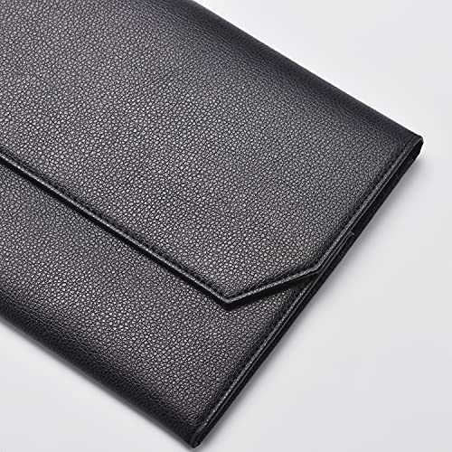 erofa 12 Black Fountain Pen Case PU Leather Organizer Bag Portfolio, Waterproof Canvas Pen Display Holder with Divider Slot - Image 3