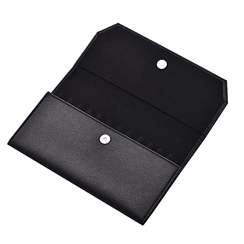 erofa 12 Black Fountain Pen Case PU Leather Organizer Bag Portfolio, Waterproof Canvas Pen Display Holder with Divider Slot - Image 4