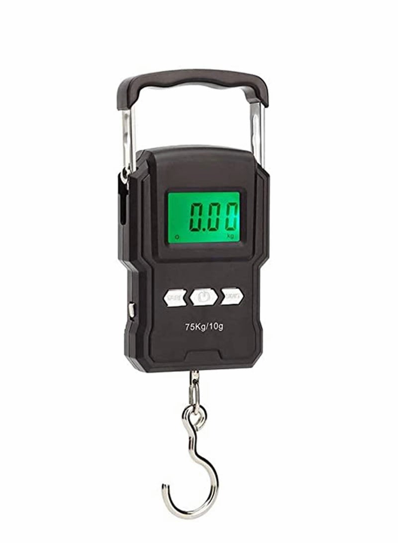 SYOSI Portable Scales 75kg/165lb Portable Digital Luggage Scale with Tape Measure, Electronic Travel Weighing Scales for Hanging Suitcase (Temperature Reading) - Image 1