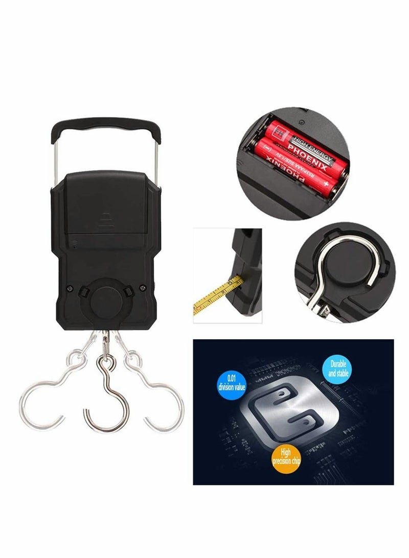 SYOSI Portable Scales 75kg/165lb Portable Digital Luggage Scale with Tape Measure, Electronic Travel Weighing Scales for Hanging Suitcase (Temperature Reading) - Image 5