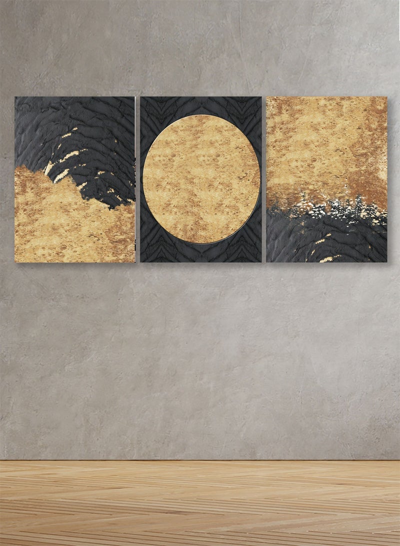 ماركتنا لوحة جدارية فنية لتزين الحائط بتصميم تجريدي ، ثلاث قطع ،مقاس120X60سم - Image 1