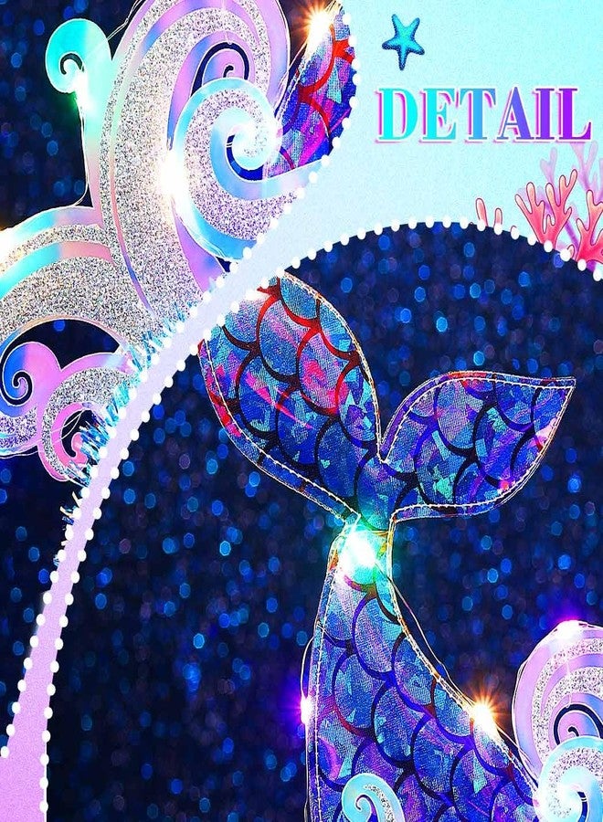 GENBREE Mermaid Headpiece Costume Starfish Headband Light Up Hair for Women - Image 5