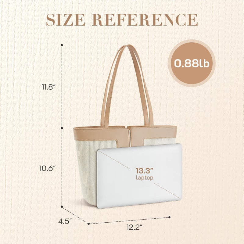 Missnine Tote Bag for Women Vegan Leather Handbag and Purse Medium Top Handle Satchel Shoulder Bag with Zipper Work Travel - Image 4