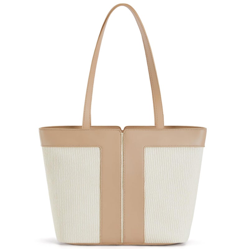 Missnine Tote Bag for Women Vegan Leather Handbag and Purse Medium Top Handle Satchel Shoulder Bag with Zipper Work Travel - Image 1