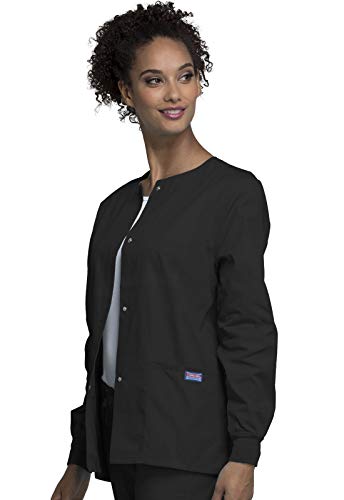 Cherokee Women's WW Snap Front Warm-Up Jacket, Black, XX-Small - Image 3