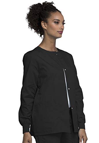 Cherokee Women's WW Snap Front Warm-Up Jacket, Black, XX-Small - Image 5