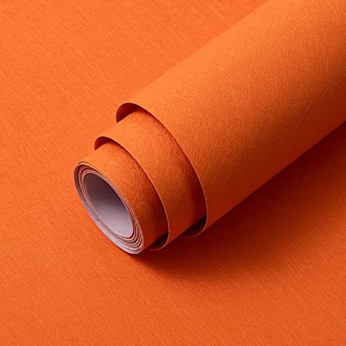 Abyssaly Self Adhesive Wallpaper Orange Sticky Back Plastic Roll Removable Contact Paper Peel and Stick Vinyl Paper 15.7in X 118in for Decoration Kitchen Worktop Covering Furniture Stickers - Image 1