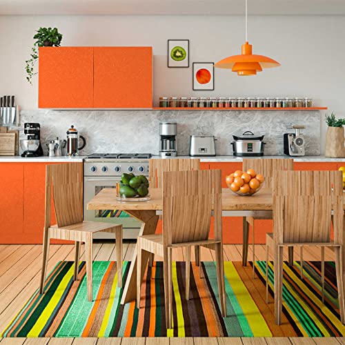 Abyssaly Self Adhesive Wallpaper Orange Sticky Back Plastic Roll Removable Contact Paper Peel and Stick Vinyl Paper 15.7in X 118in for Decoration Kitchen Worktop Covering Furniture Stickers - Image 5