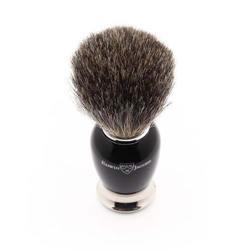 Edwin Jagger 81SB586AMZ Classic Imitation Ebony Pure Badger Exfoliating Shaving Brush with Stand for Shaving Cream or Shaving Soap for Men and Women Black - Image 3