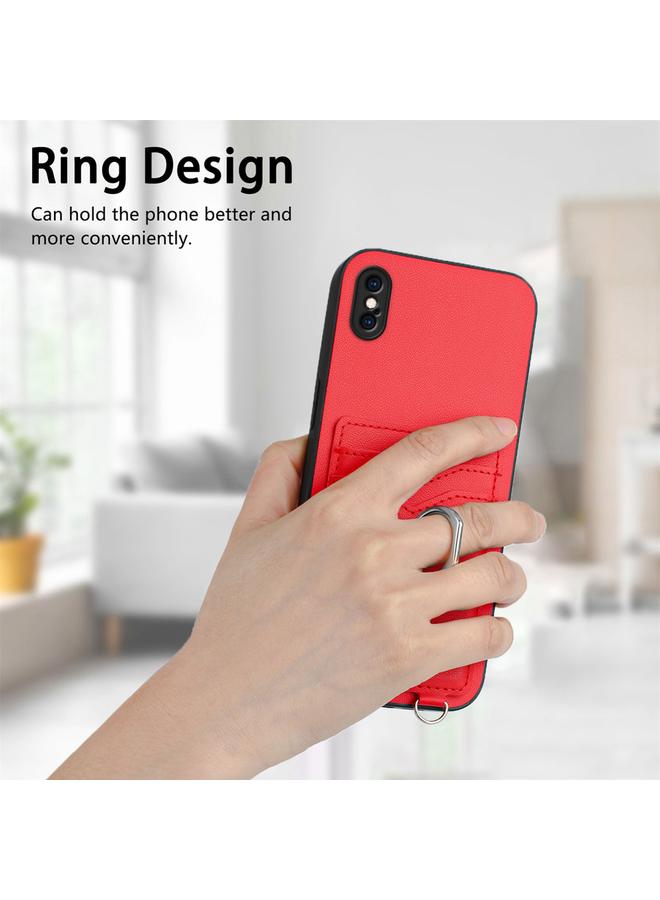 اس-توب جراب لهاتف iPhone XS Max R20، جراب هاتف مزود بحلقة حبل وحامل بطاقات - Image 2