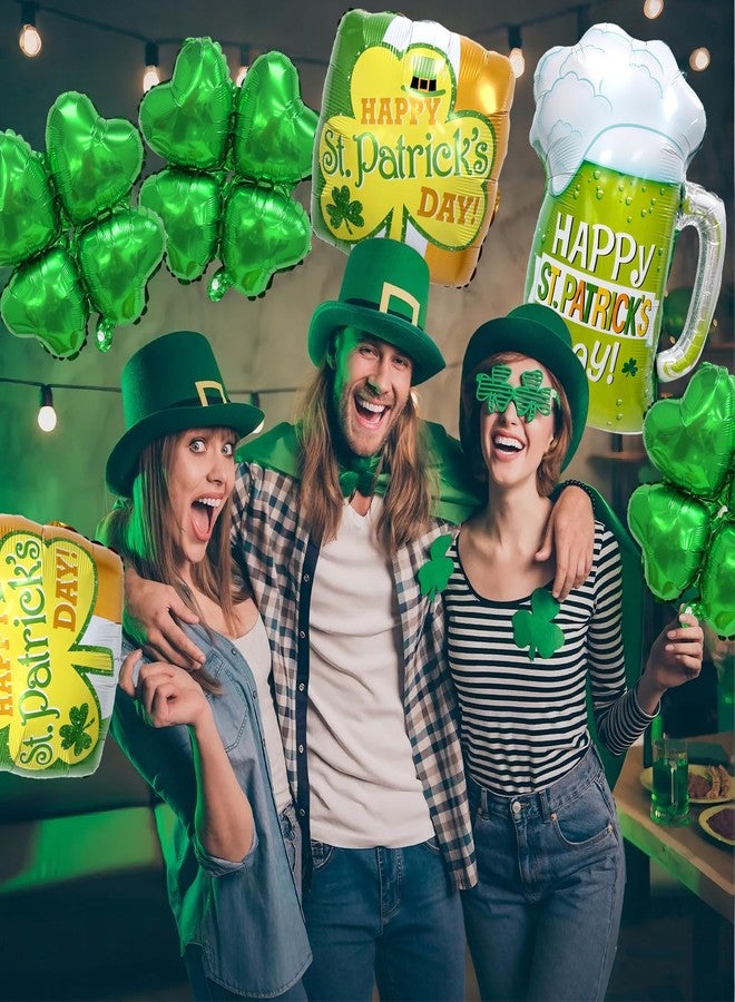 Lukinuo St. Patrick's Day Balloons 5pcs 18 Inch Shamrock Balloons Clover Foil Balloon Lucky Irish Balloon Happy St Patrick’ s Day Decorations Beer Balloon for Irish Party Decorations - Image 4