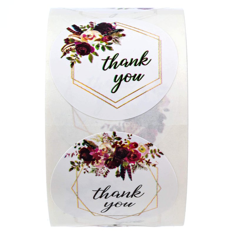 SBlabels Fall Floral Frames Thank You Stickers / 4 Alternating Designs / 500 Boho Thank You Stickers / 1.5" Autumn Wedding Envelope Seals - Image 4