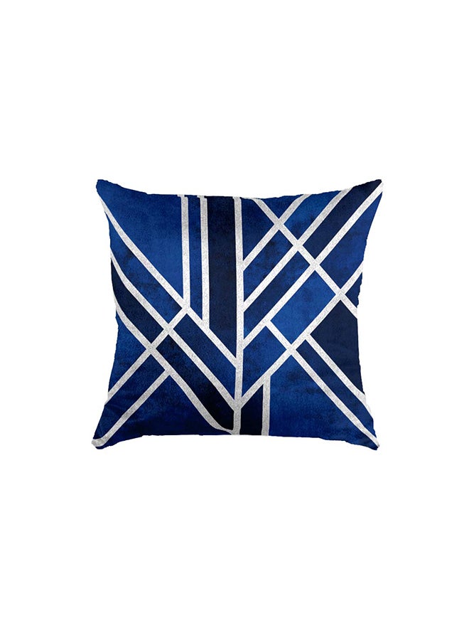 RIZARIES SuperSoft Blue & Silver Art Deco Throw Pillow  - Image 2