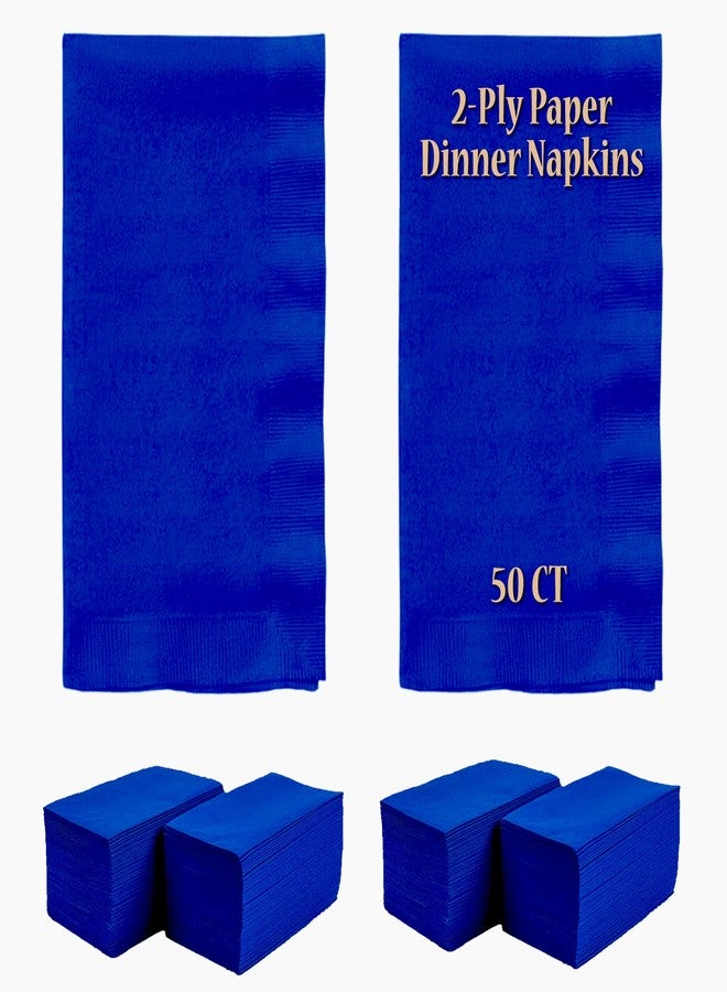 Perfectware 2 Ply Navy Blue Dinner Napkins - Pack of 50ct - Image 1