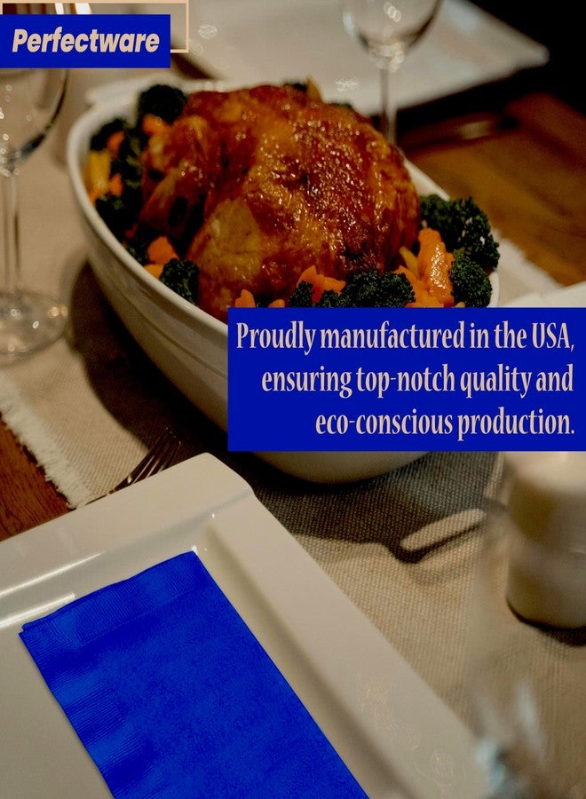 Perfectware 2 Ply Navy Blue Dinner Napkins - Pack of 50ct - Image 5