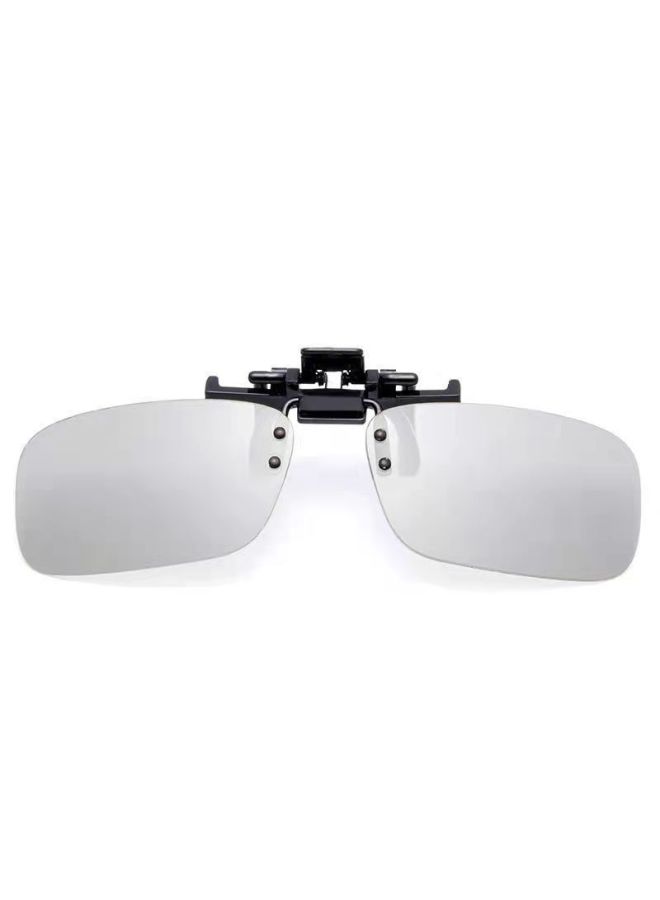 Clip 3d Glasses TV Universal Computer Myopia Clip 3D Glasses Reald Round Polarized HD Three-dimensional Suit-Color:Square Clip 1 Pair - Image 1