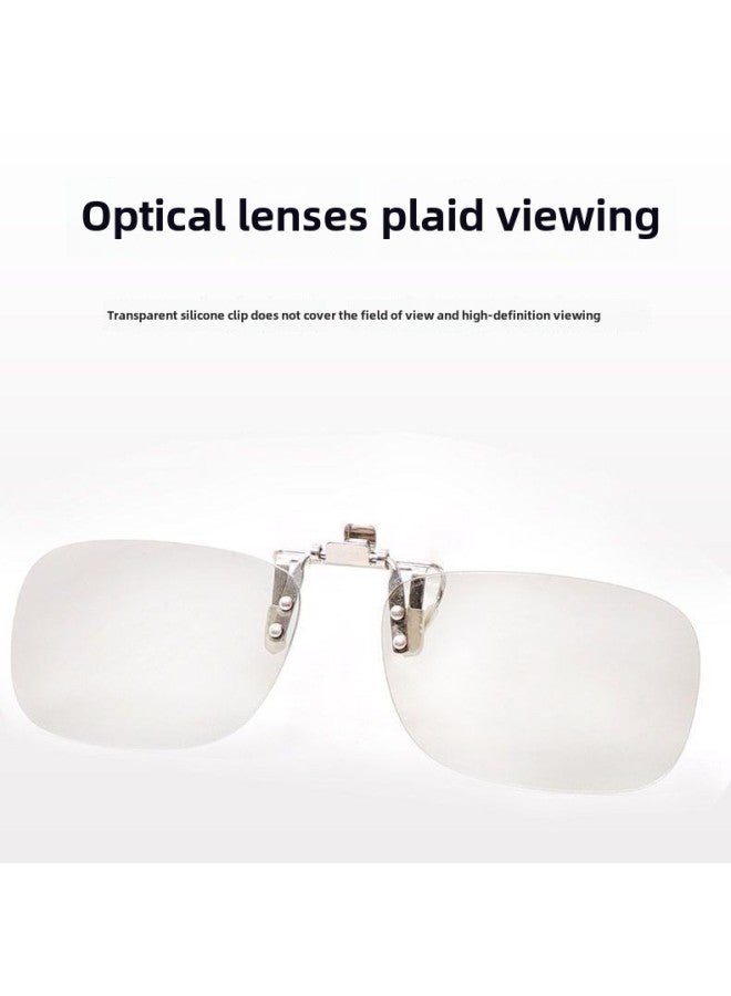Clip 3d Glasses TV Universal Computer Myopia Clip 3D Glasses Reald Round Polarized HD Three-dimensional Suit-Color:Square Clip 1 Pair - Image 4
