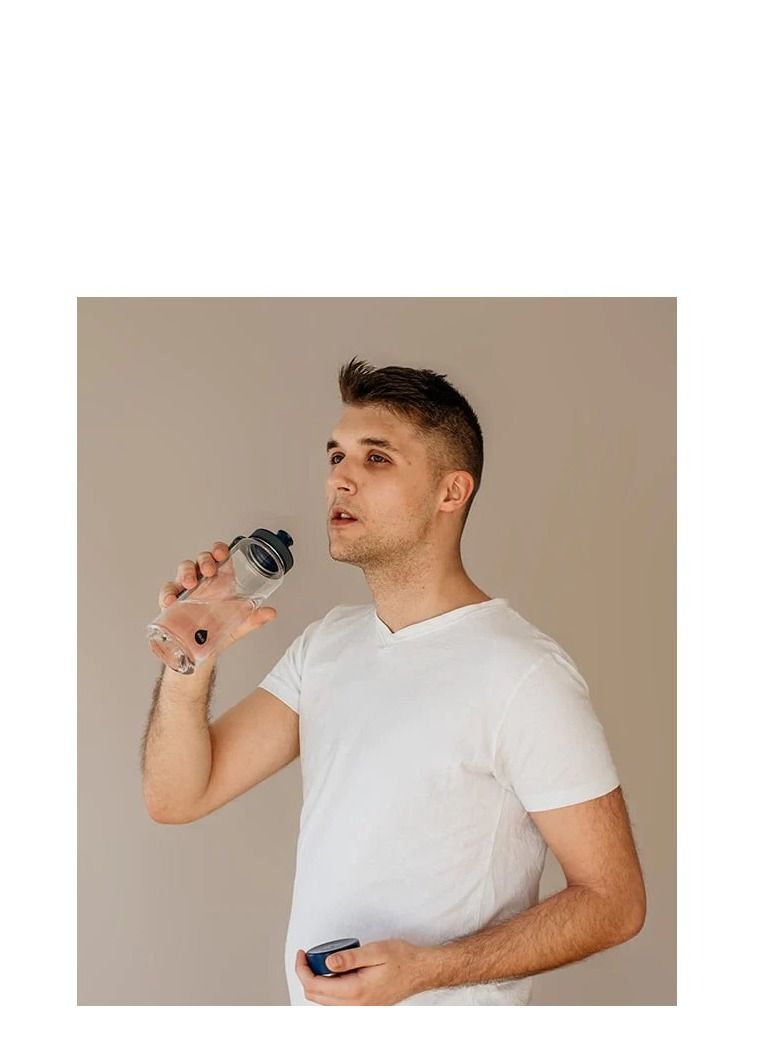 EQUA Water Bottle  BPA FREE Plain Blue 600ml - Image 3