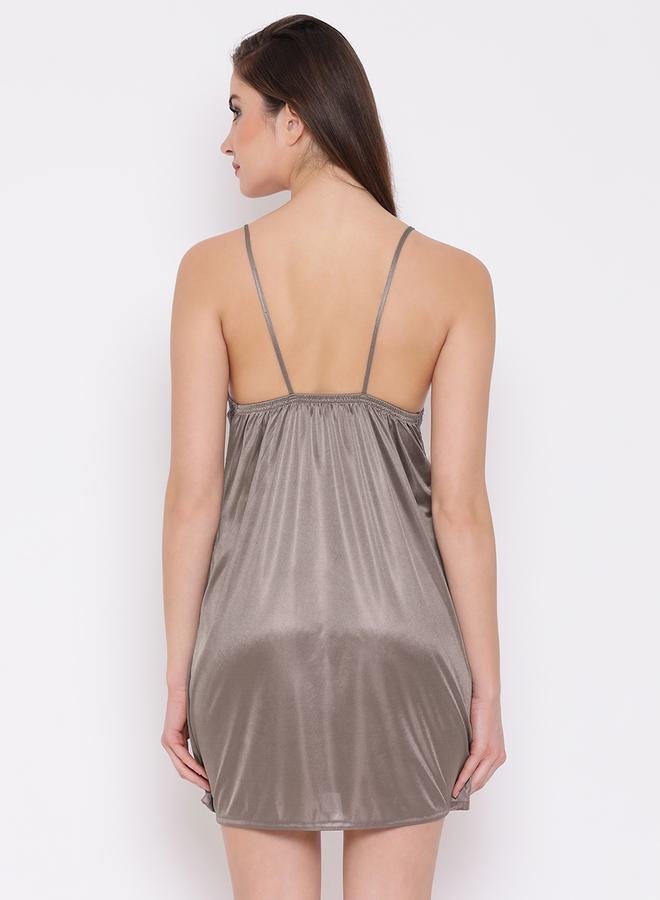 Clovia Satin Lace Insert Babydoll - Image 4