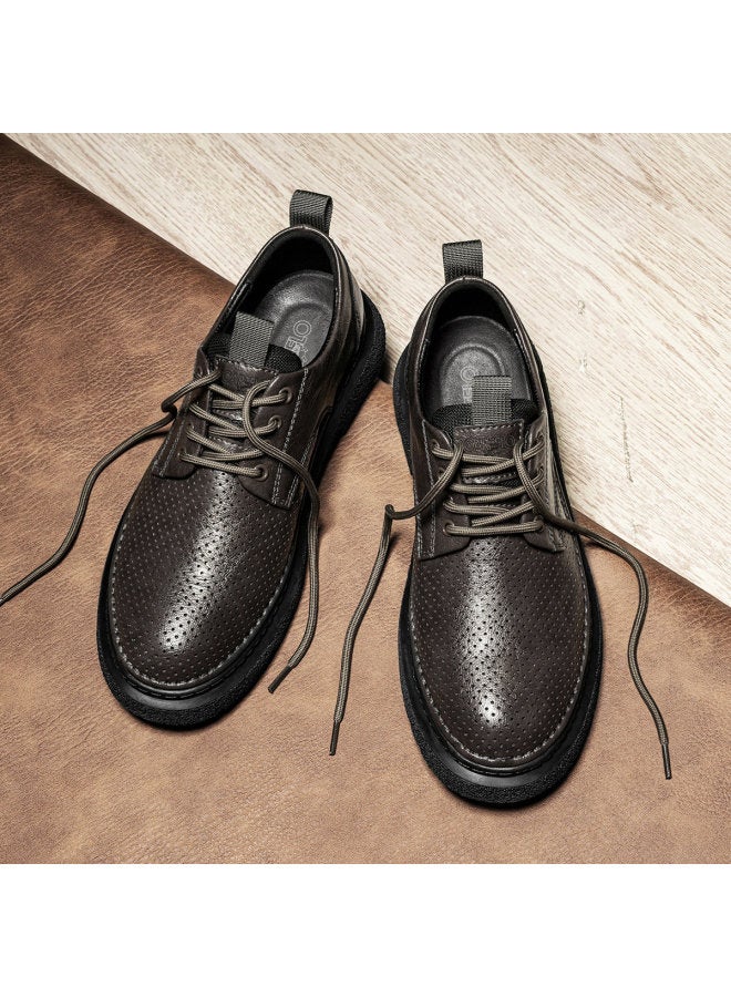 CARTELO Hollow-out Breathable】simple Casual Leather Shoes For Men, British-style Retro Casual Shoes, Versatile Commuting Leather Shoes For Men - Image 4