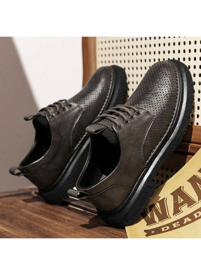CARTELO Hollow-out Breathable】simple Casual Leather Shoes For Men, British-style Retro Casual Shoes, Versatile Commuting Leather Shoes For Men - Image 3