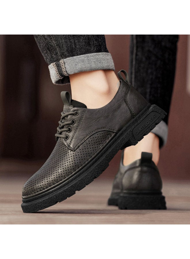 CARTELO Hollow-out Breathable】simple Casual Leather Shoes For Men, British-style Retro Casual Shoes, Versatile Commuting Leather Shoes For Men - Image 5