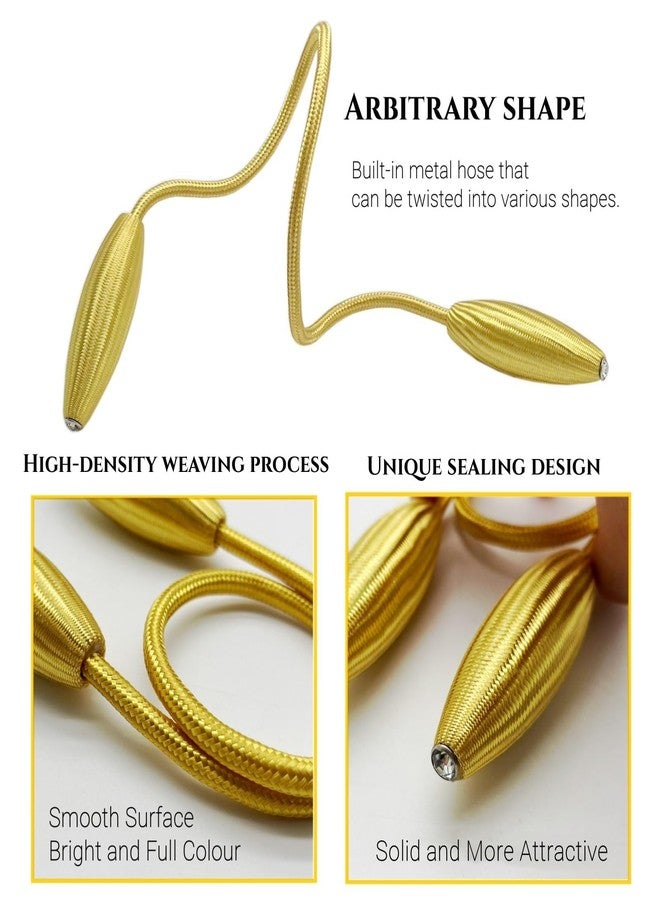 Model Worker 2PCS-DIY Curtain Tiebacks Clips Creative Variety Shape Twist Curtain Holdbacks European Style Curtain Holders for Living Room Home Window Drapery(Gold) - Image 3