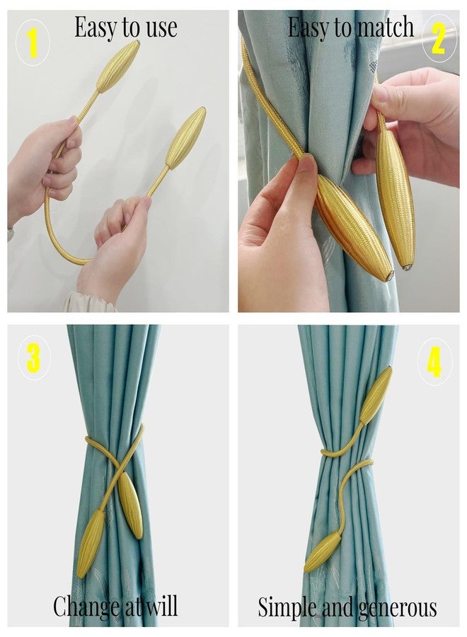 Model Worker 2PCS-DIY Curtain Tiebacks Clips Creative Variety Shape Twist Curtain Holdbacks European Style Curtain Holders for Living Room Home Window Drapery(Gold) - Image 4