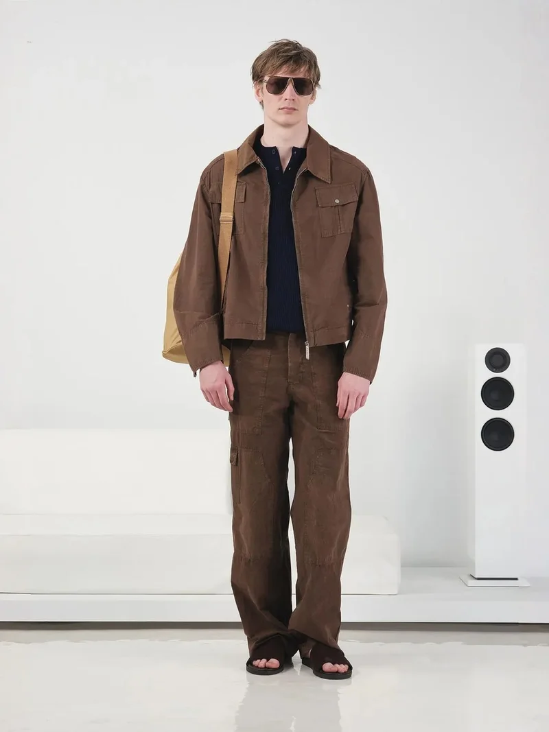جيستو GIESTO Cotton Gabardine Zipper Jacket with Pocket