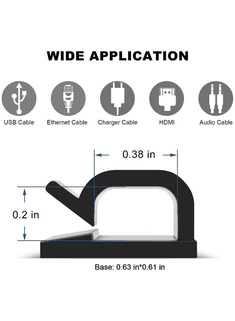Cable Clips, 100pcs Self Adhesive Cable Clips Outdoor Light Wire Clips Cable Wire Management Holder for Car Office Home Desk Wall Hanging Decorations Outdoors Light - Image 5
